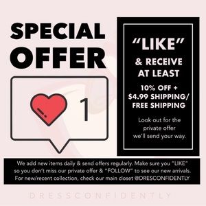 LIKE an item & receive 10% OFF + 4.99 in shipping or even FREE SHIPPING!
